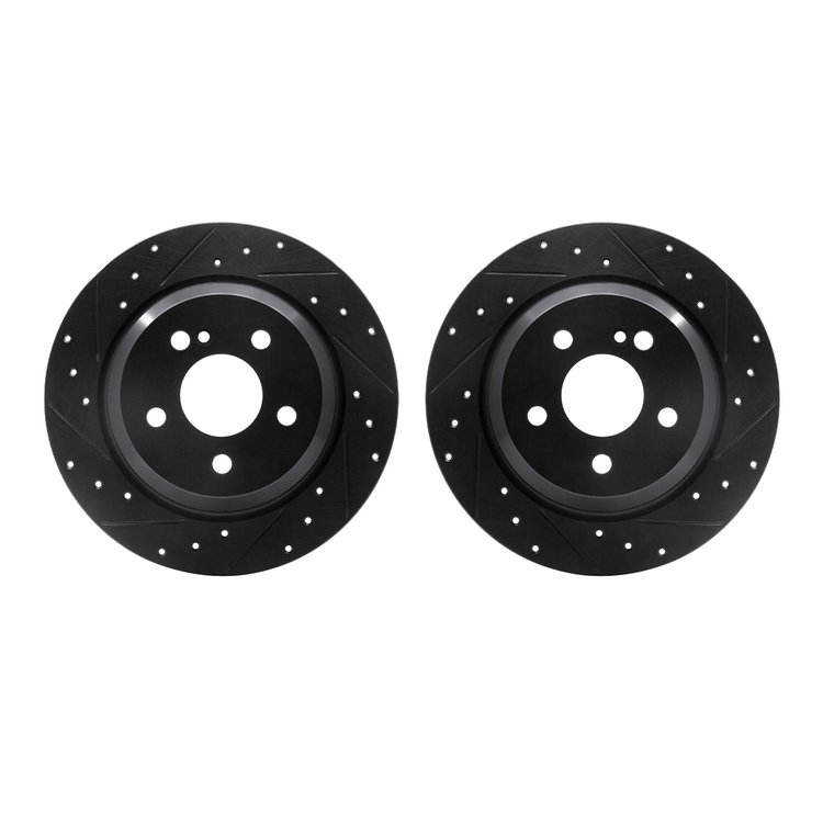 8002-63110 Drilled/Slotted Brake Rotors [Black], 2007-2013 Mercedes-Benz, Position: Rear
