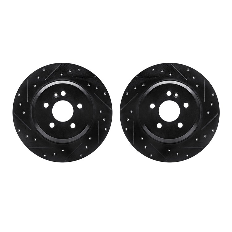 8002-63134 Drilled/Slotted Brake Rotors [Black], 2000-2005 Mercedes-Benz, Position: Rear