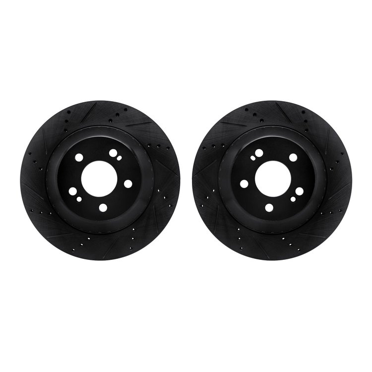 8002-63136 Drilled/Slotted Brake Rotors [Black], 2015-2021 Mercedes-Benz, Position: Rear