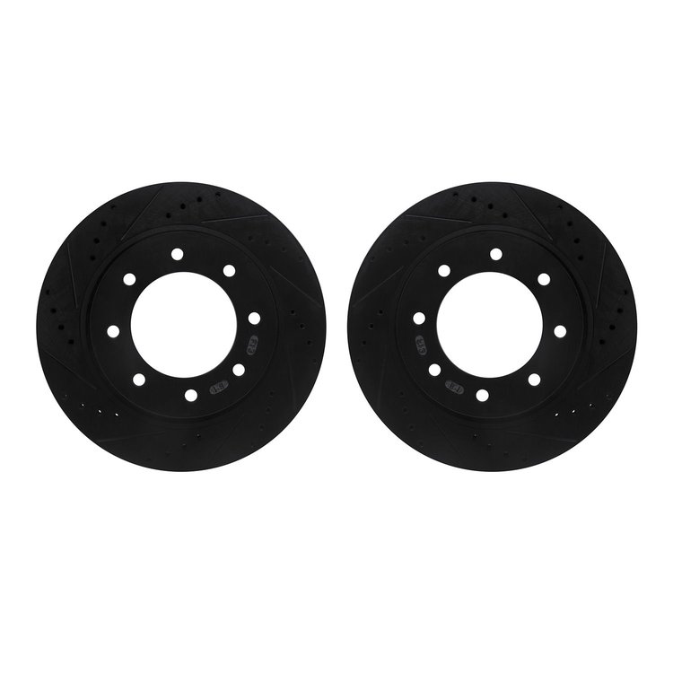 8002-67060 Drilled/Slotted Brake Rotors [Black], 2012-2021 Infiniti/Nissan, Position: Front