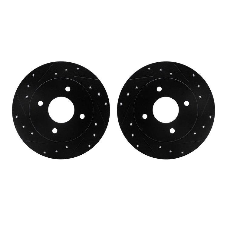 8002-67084 Drilled/Slotted Brake Rotors [Black], 1979-1981 Infiniti/Nissan, Position: Rear