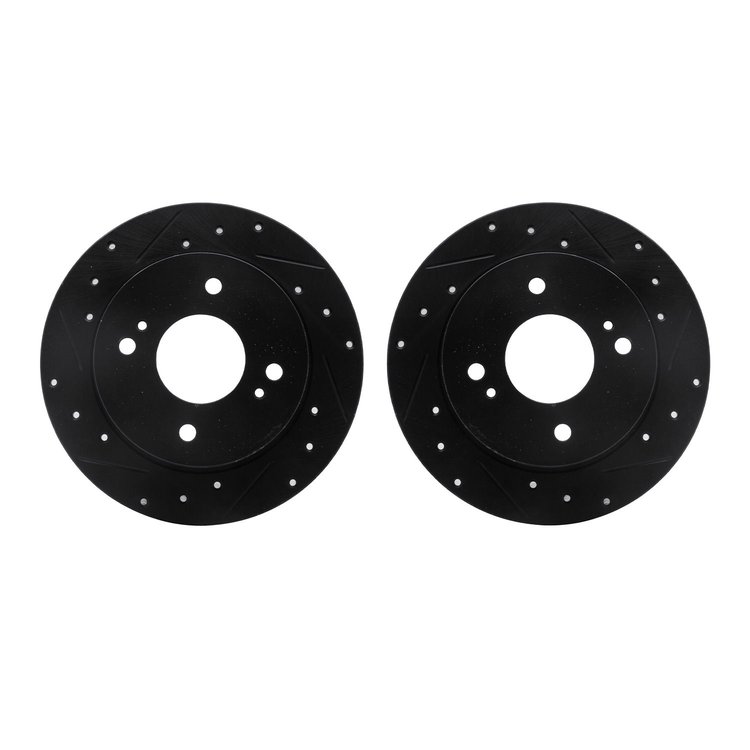8002-67088 Drilled/Slotted Brake Rotors [Black], 1989-1998 Infiniti/Nissan, Position: Rear