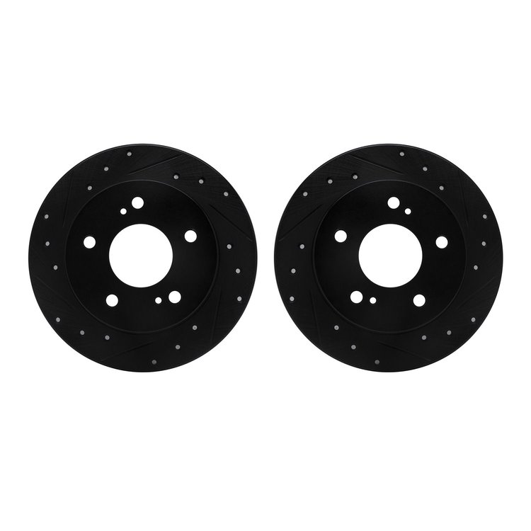 8002-67089 Drilled/Slotted Brake Rotors [Black], 1994-1998 Infiniti/Nissan, Position: Rear