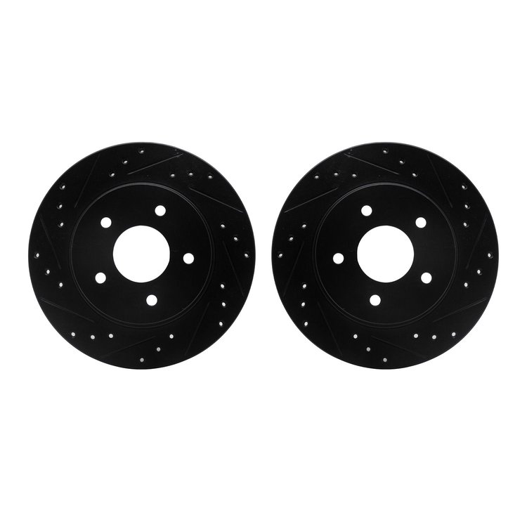 8002-67091 Drilled/Slotted Brake Rotors [Black], 1987-1989 Infiniti/Nissan, Position: Rear