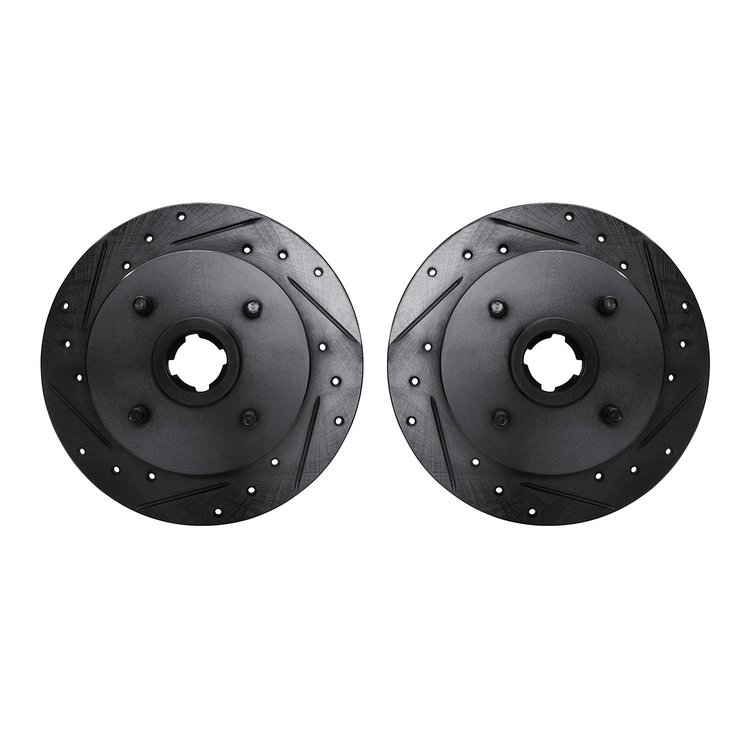 8002-67099 Drilled/Slotted Brake Rotors [Black], 1988-1988 Infiniti/Nissan, Position: Rear