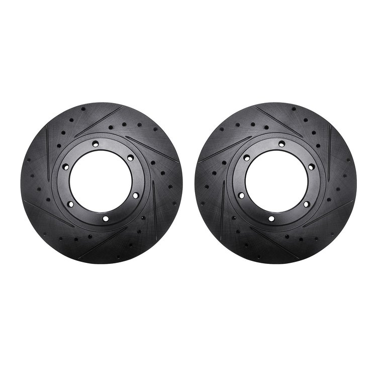 8002-72022 Drilled/Slotted Brake Rotors [Black], 2005-2020 Multiple Makes/Models, Position: Front
