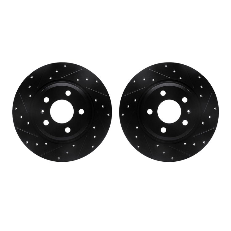 8002-73050 Drilled/Slotted Brake Rotors [Black], Fits Select Audi/Volkswagen, Position: Rear