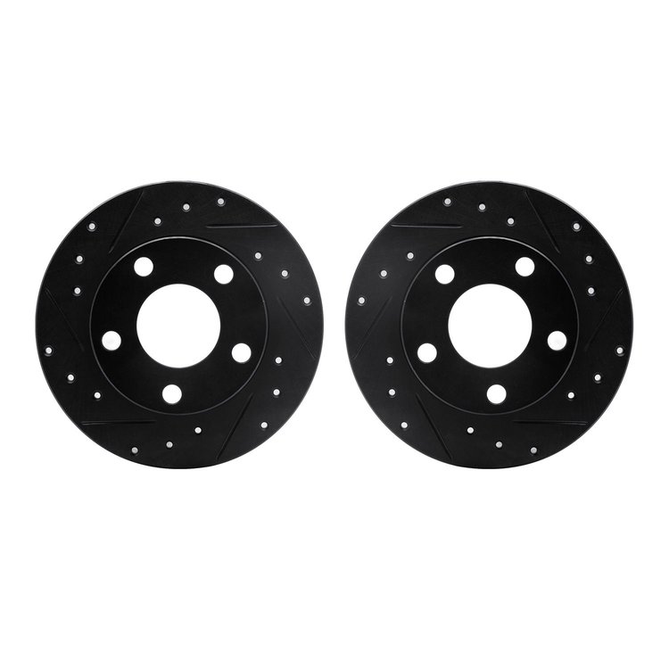 8002-73054 Drilled/Slotted Brake Rotors [Black], 1998-2001 Audi/Volkswagen, Position: Rear