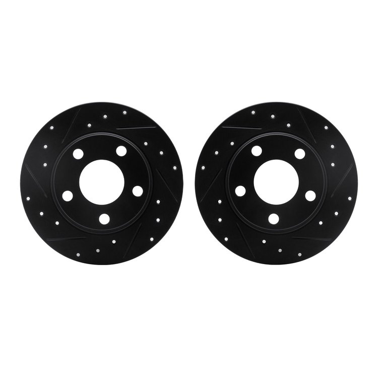 8002-73055 Drilled/Slotted Brake Rotors [Black], 1999-2005 Audi/Volkswagen, Position: Rear