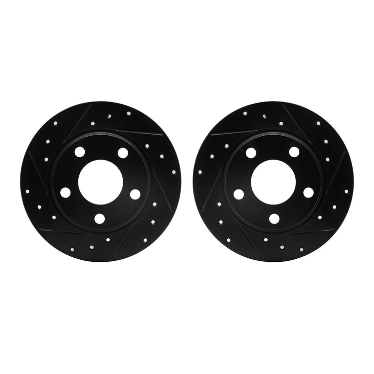 8002-73056 Drilled/Slotted Brake Rotors [Black], 1999-2002 Audi/Volkswagen, Position: Rear