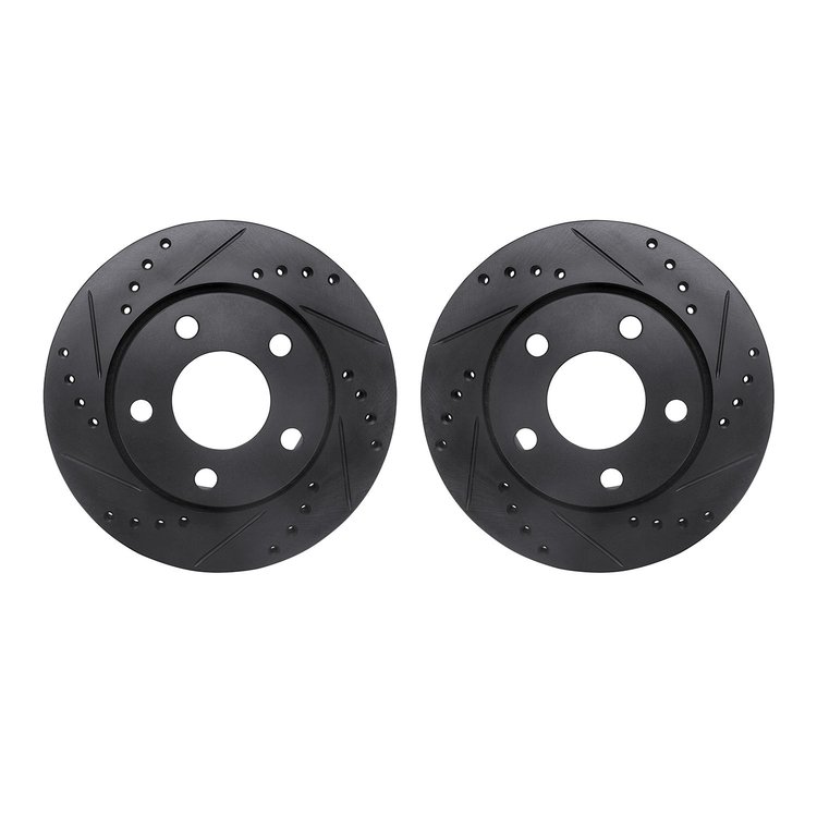 8002-73066 Drilled/Slotted Brake Rotors [Black], 2000-2002 Audi/Volkswagen, Position: Rear
