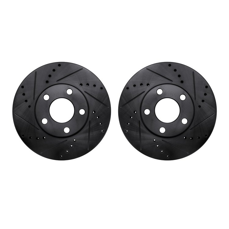 8002-74030 Drilled/Slotted Brake Rotors [Black], 1998-1998 Audi/Volkswagen, Position: Front