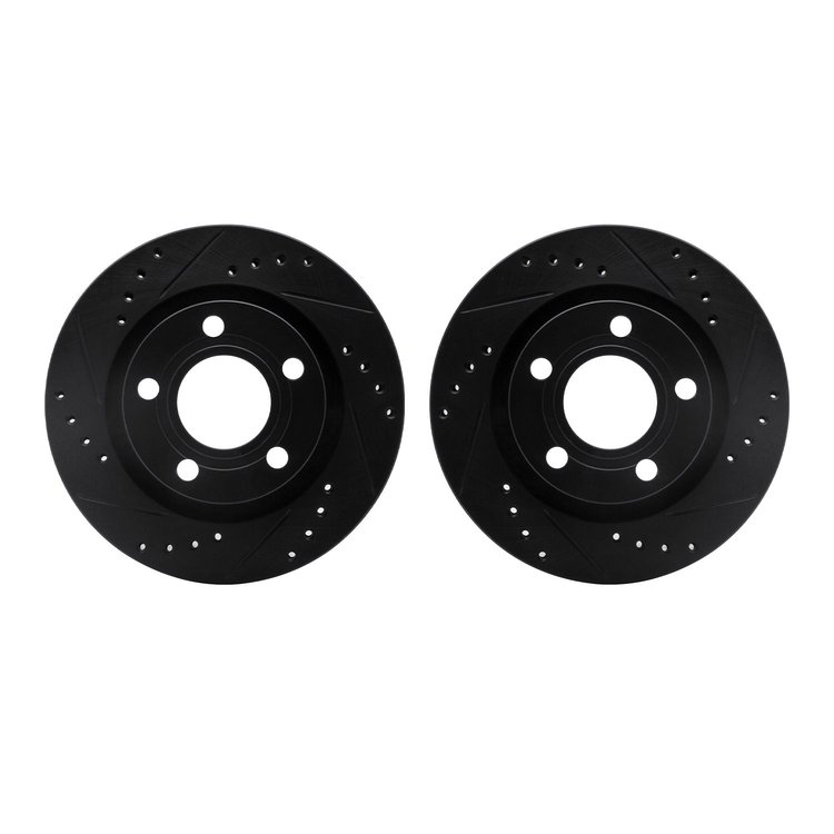 8002-74045 Drilled/Slotted Brake Rotors [Black], 1999-2005 Audi/Volkswagen, Position: Rear