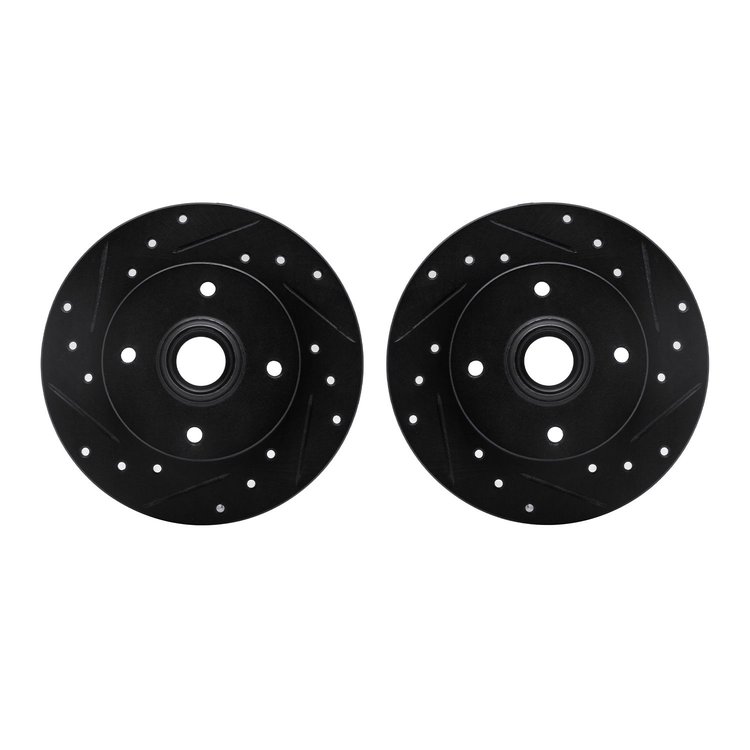 8002-74048 Drilled/Slotted Brake Rotors [Black], 1985-2002 Audi/Volkswagen, Position: Rear