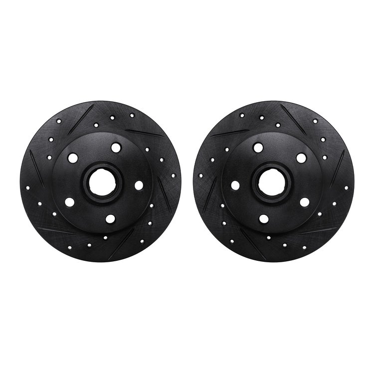 8002-74049 Drilled/Slotted Brake Rotors [Black], 1992-1998 Audi/Volkswagen, Position: Rear