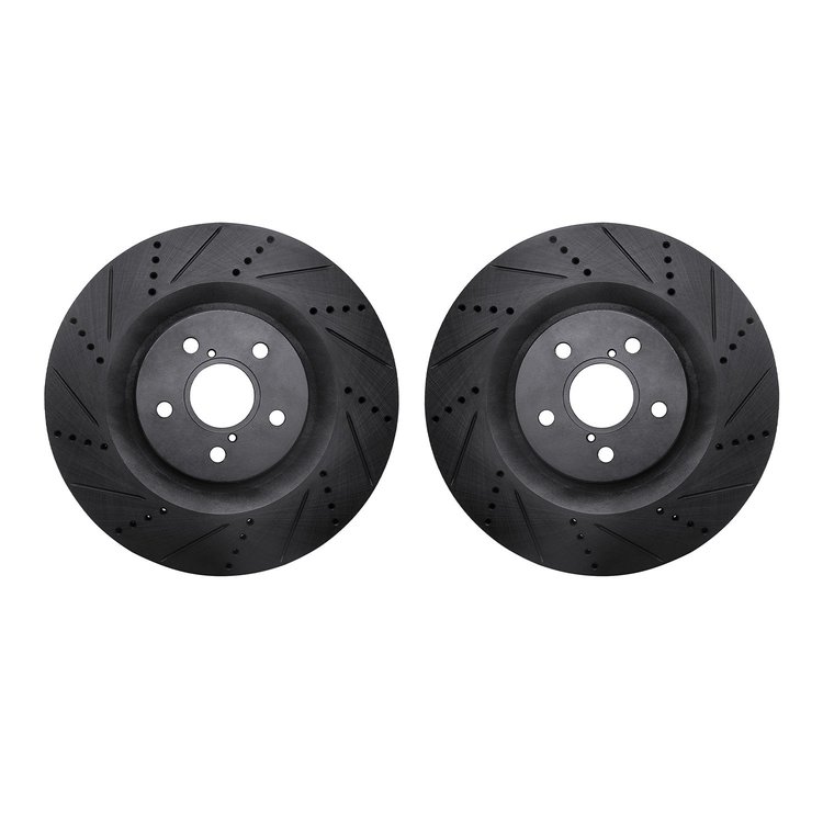 8002-75001 Drilled/Slotted Brake Rotors [Black], 2013-2020 Lexus/Toyota/Scion, Position: Front