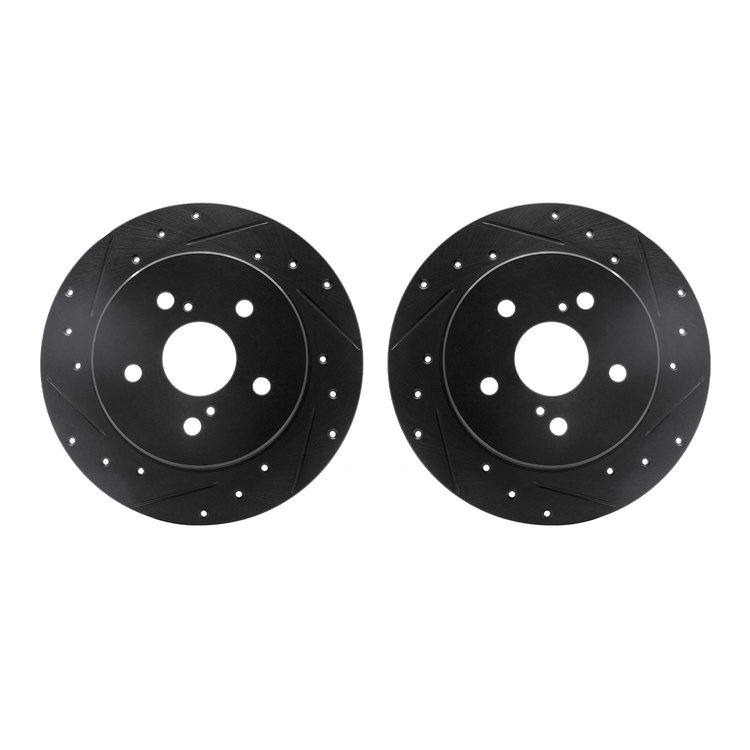 8002-75021 Drilled/Slotted Brake Rotors [Black], Fits Select Lexus/Toyota/Scion, Position: Rear