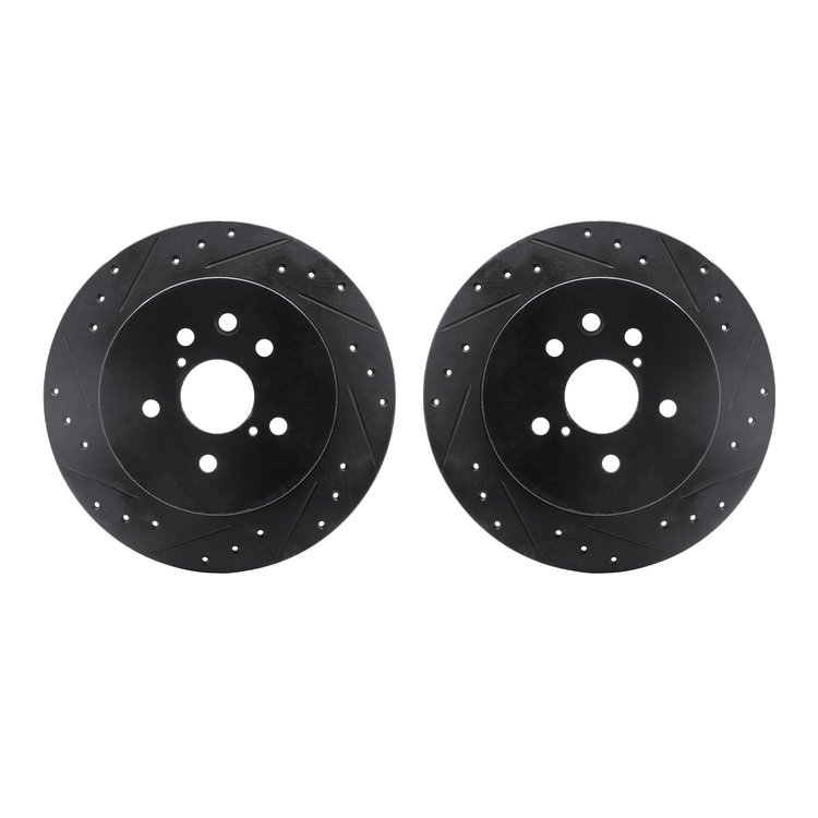 8002-75026 Drilled/Slotted Brake Rotors [Black], 2006-2015 Lexus/Toyota/Scion, Position: Rear