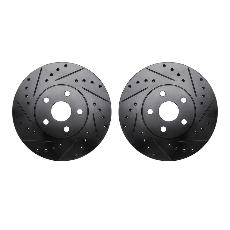 8002-76006 Drilled/Slotted Brake Rotors [Black], 1987-1991 Lexus/Toyota/Scion, Position: Front