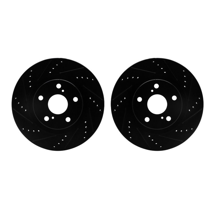 8002-76010 Drilled/Slotted Brake Rotors [Black], 2006-2020 Multiple Makes/Models, Position: Front
