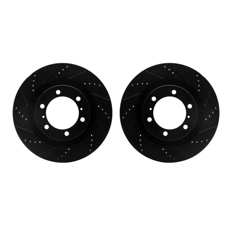 8002-76012 Drilled/Slotted Brake Rotors [Black], Fits Select Lexus/Toyota/Scion, Position: Front