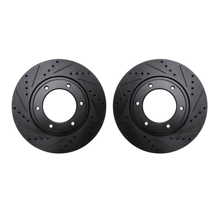 8002-76015 Drilled/Slotted Brake Rotors [Black], 1993-1997 Lexus/Toyota/Scion, Position: Front