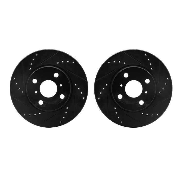 8002-76023 Drilled/Slotted Brake Rotors [Black], 2006-2019 Lexus/Toyota/Scion, Position: Front