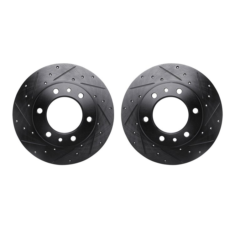8002-76024 Drilled/Slotted Brake Rotors [Black], 1981-1985 Lexus/Toyota/Scion, Position: Front
