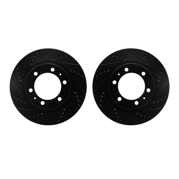 8002-76029 Drilled/Slotted Brake Rotors [Black], Fits Select Lexus/Toyota/Scion, Position: Front