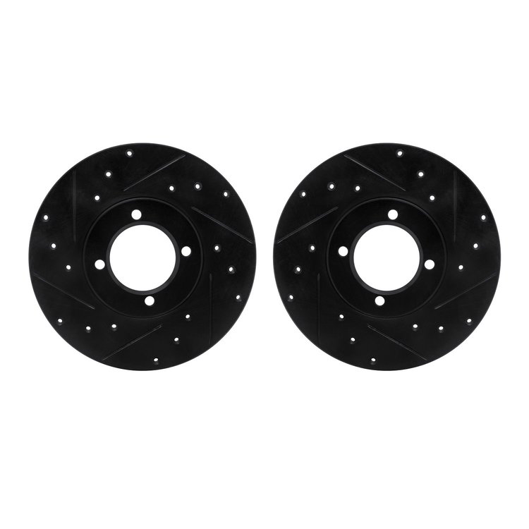 8002-76035 Drilled/Slotted Brake Rotors [Black], 1976-1981 Lexus/Toyota/Scion, Position: Front