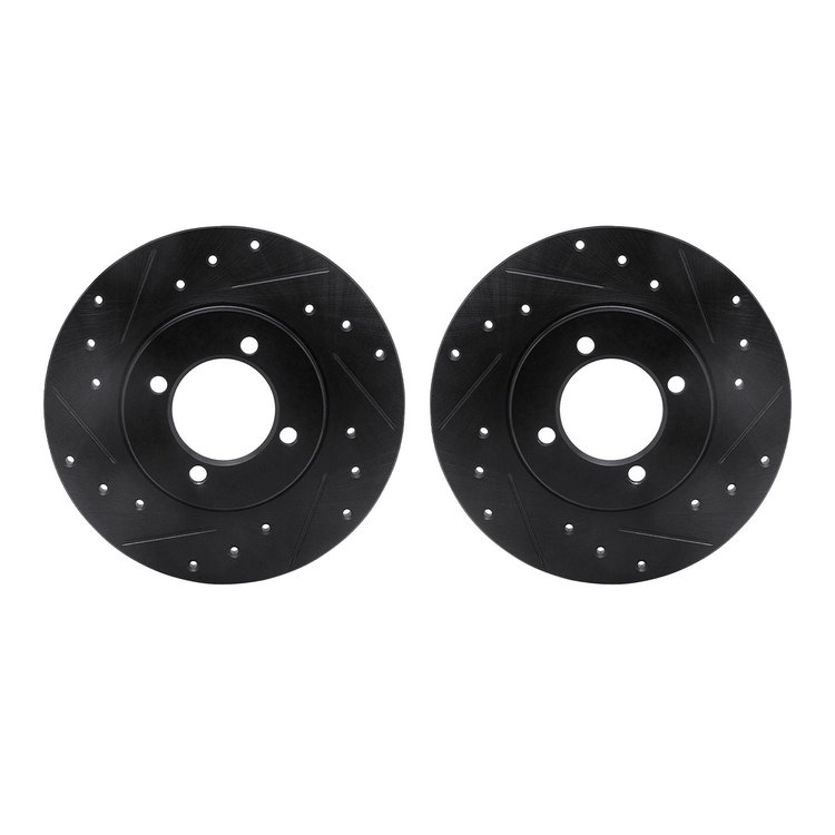 8002-76049 Drilled/Slotted Brake Rotors [Black], 1980-1983 Lexus/Toyota/Scion, Position: Front
