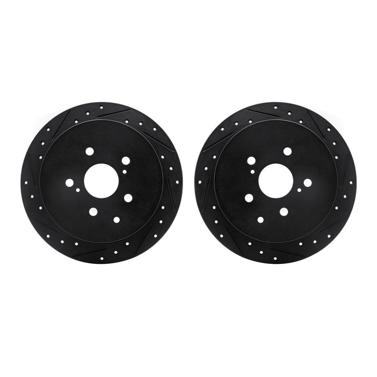 8002-76119 Drilled/Slotted Brake Rotors [Black], 2010-2020 Lexus/Toyota/Scion, Position: Rear