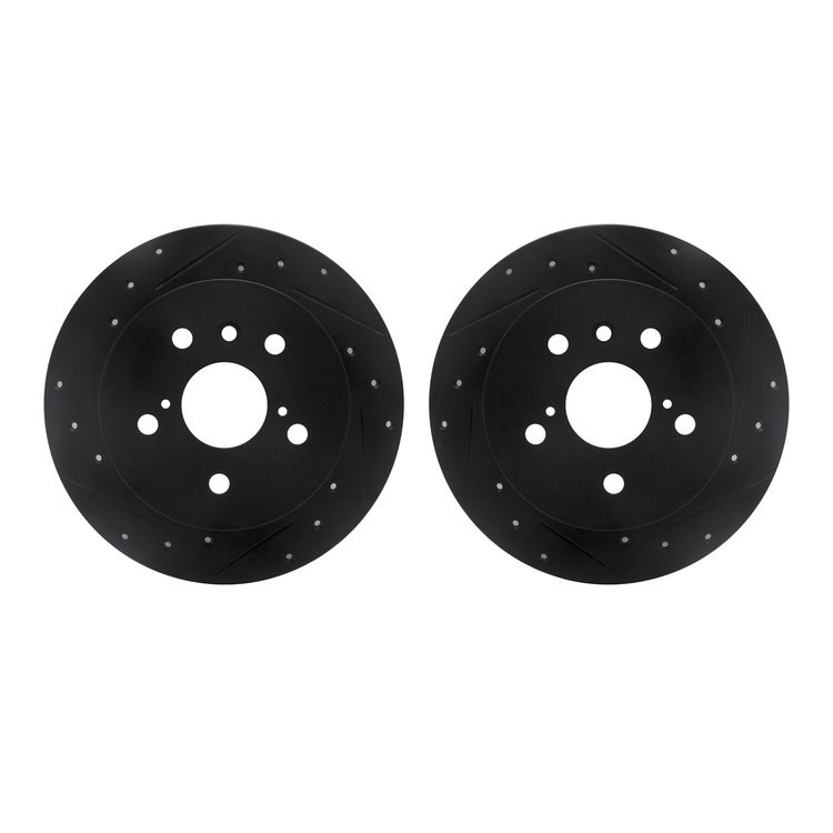 8002-76126 Drilled/Slotted Brake Rotors [Black], Fits Select Lexus/Toyota/Scion, Position: Rear