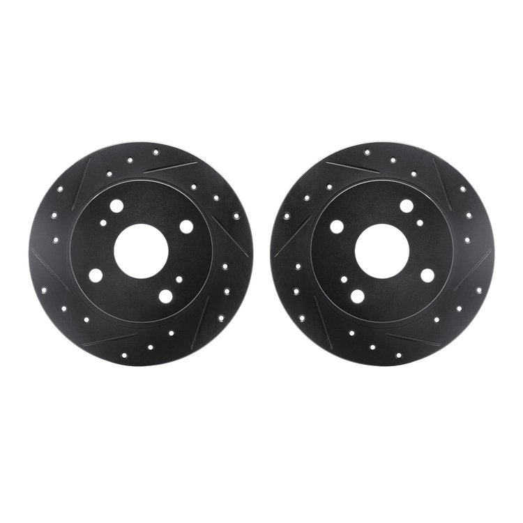 8002-76127 Drilled/Slotted Brake Rotors [Black], 1979-1981 Lexus/Toyota/Scion, Position: Rear