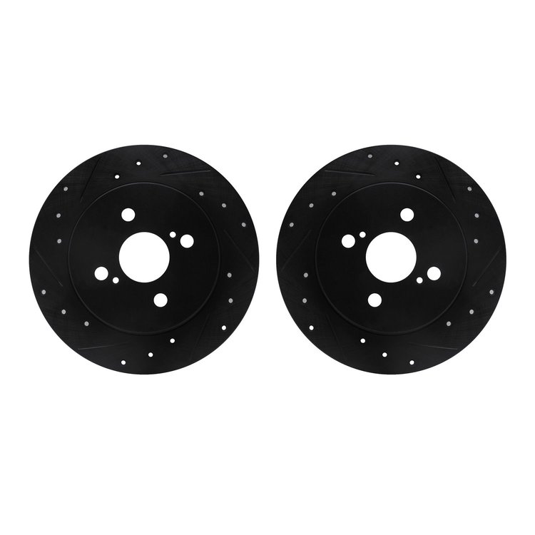 8002-76151 Drilled/Slotted Brake Rotors [Black], 2012-2018 Lexus/Toyota/Scion, Position: Rear