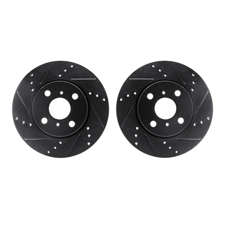 8002-91001 Drilled/Slotted Brake Rotors [Black], 2012-2015 Lexus/Toyota/Scion, Position: Front