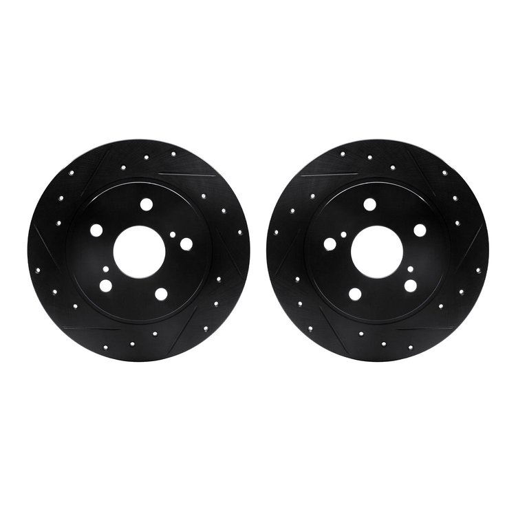 8002-91003 Drilled/Slotted Brake Rotors [Black], 2011-2016 Lexus/Toyota/Scion, Position: Rear