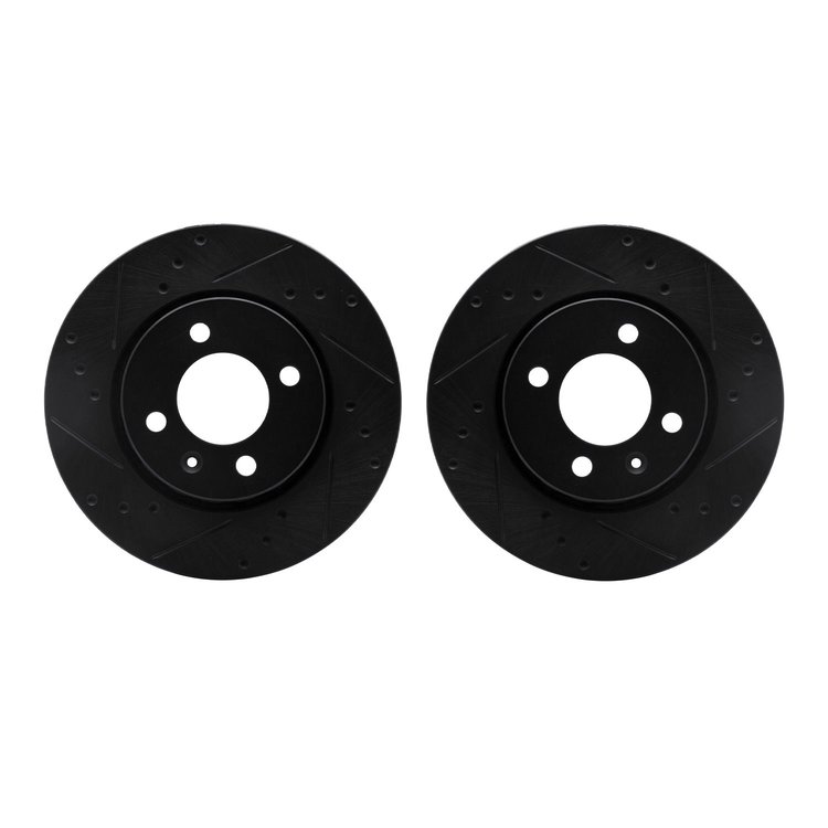 8002-92067 Drilled/Slotted Brake Rotors [Black], 2009-2017 Audi/Volkswagen, Position: Front