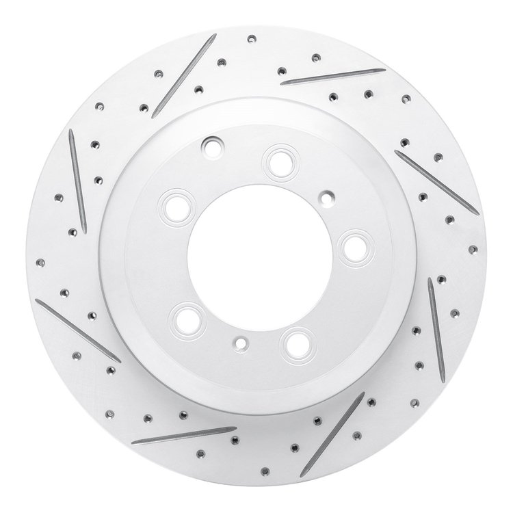 830-02130L Geoperformance Drilled/Slotted Brake Rotor, 2019-2021 Porsche, Position: Rear Left