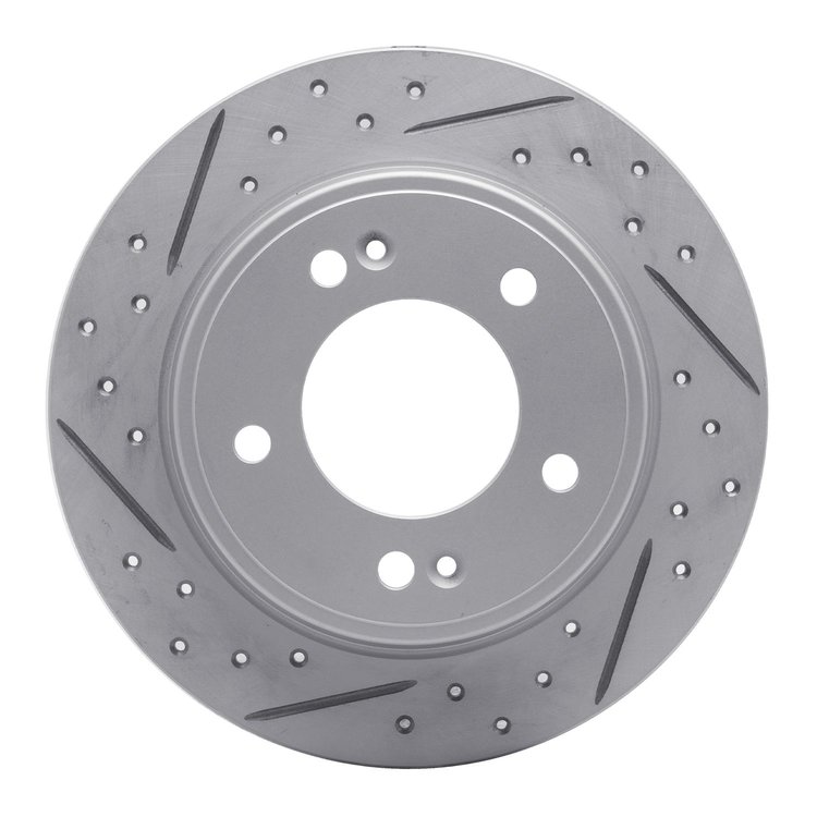 830-03037L Geoperformance Drilled/Slotted Brake Rotor, Fits Select Kia/Hyundai/Genesis, Position: Rear Left
