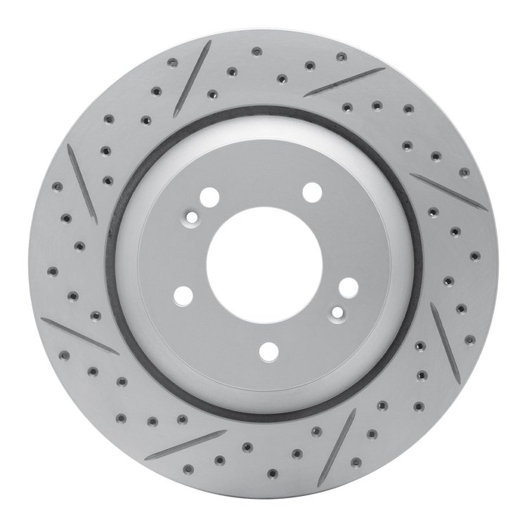 830-03062L Geoperformance Drilled/Slotted Brake Rotor, Fits Select Kia/Hyundai/Genesis, Position: Rear Left