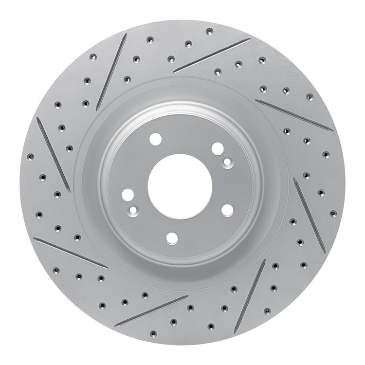 830-03070L Geoperformance Drilled/Slotted Brake Rotor, Fits Select Kia/Hyundai/Genesis, Position: Front Left