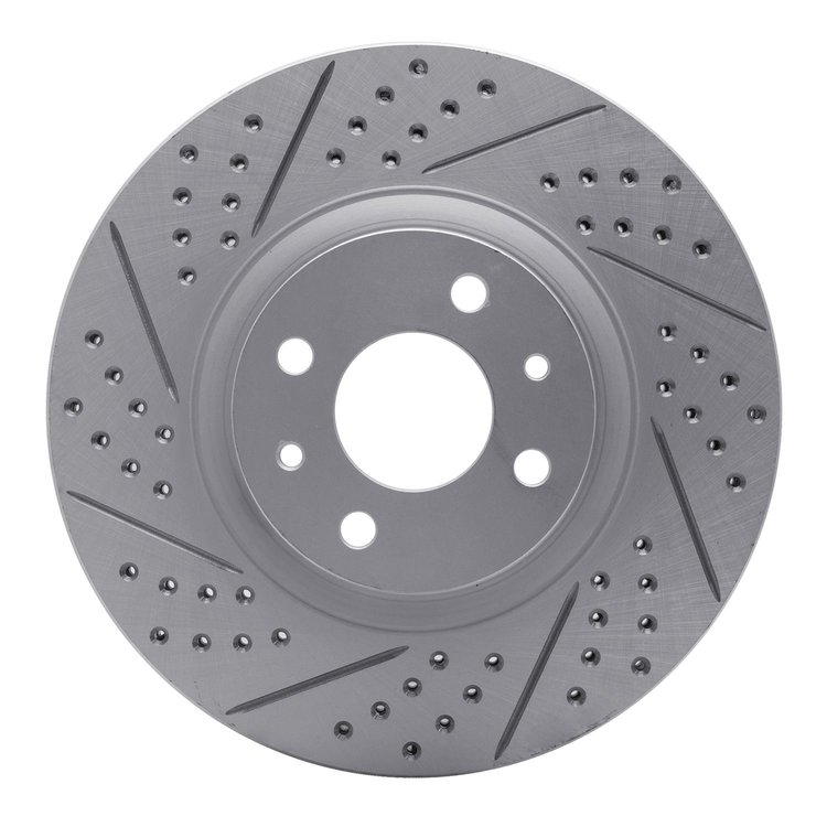 830-07004L Geoperformance Drilled/Slotted Brake Rotor, 2012-2019 Mopar, Position: Front Left
