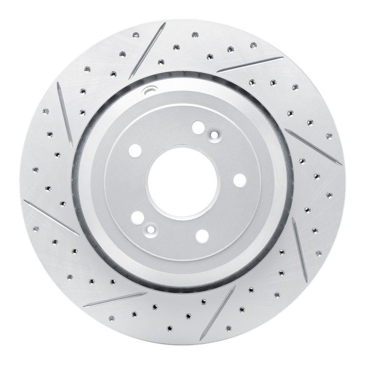 830-10002L Geoperformance Drilled/Slotted Brake Rotor, 2017-2020 Kia/Hyundai/Genesis, Position: Rear Left