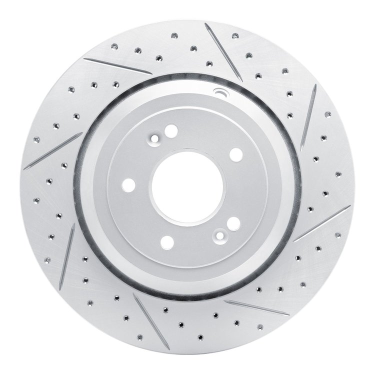 830-10002R Geoperformance Drilled/Slotted Brake Rotor, 2017-2020 Kia/Hyundai/Genesis, Position: Rear Right