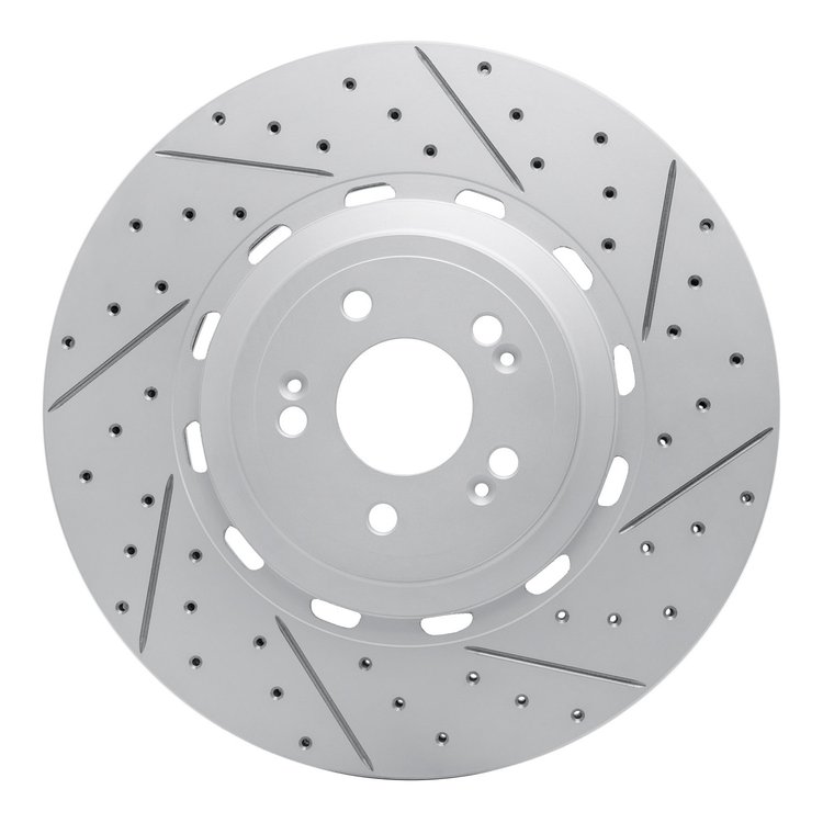 830-10003R Geoperformance Drilled/Slotted Brake Rotor, Fits Select Kia/Hyundai/Genesis, Position: Front Right