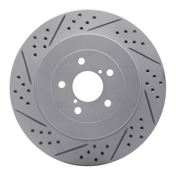 830-13015L Geoperformance Drilled/Slotted Brake Rotor, 2003-2004 Subaru, Position: Rear Left