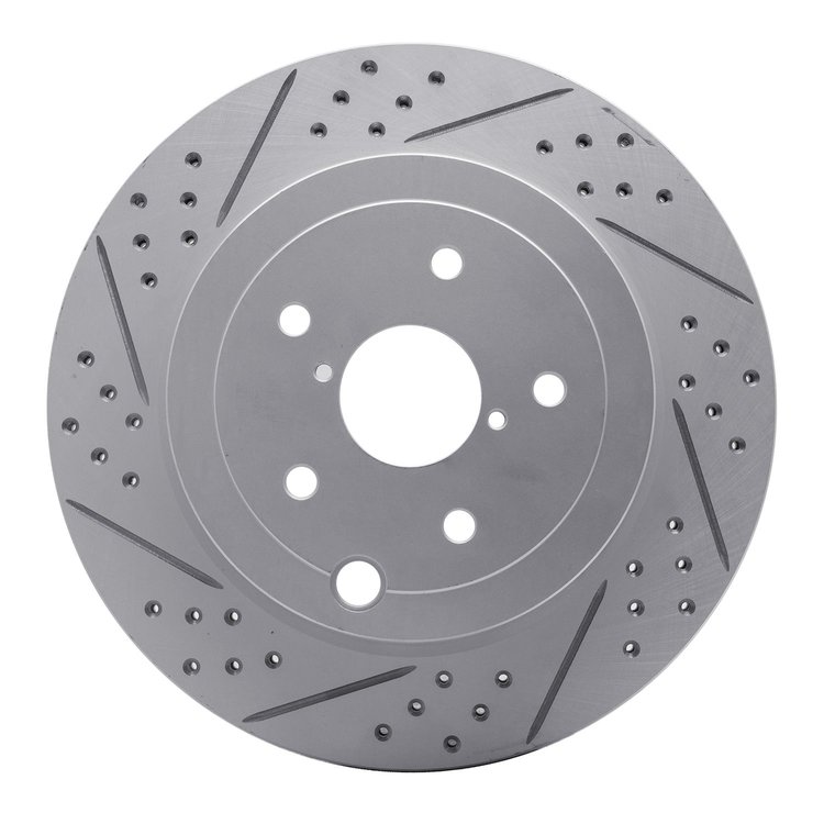 830-13022L Geoperformance Drilled/Slotted Brake Rotor, 2008-2020 Subaru, Position: Rear Left