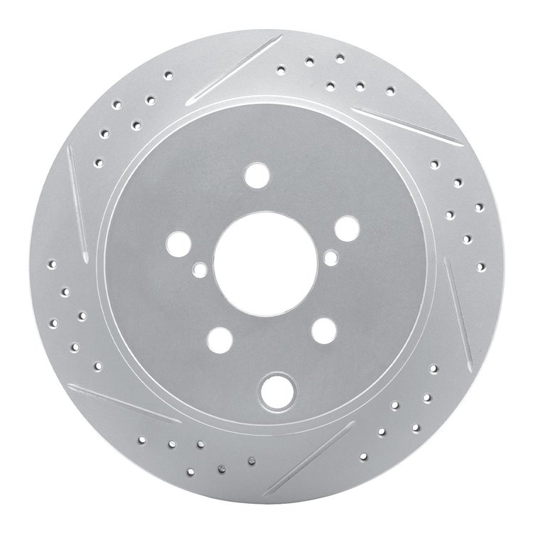 830-13027L Geoperformance Drilled/Slotted Brake Rotor, 2014-2018 Subaru, Position: Rear Left