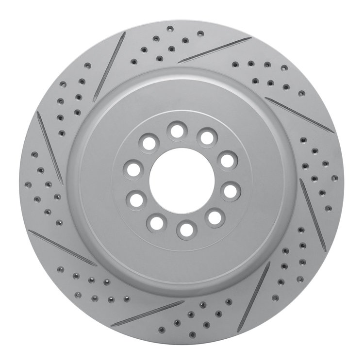 830-20014L Geoperformance Drilled/Slotted Brake Rotor, 2003-2005 Jaguar, Position: Front Left